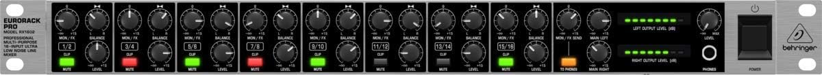Behringer EURORACK PRO RX1602 Professional Multi-Purpose 16-Input Ultra-Low Noise Line Mixer