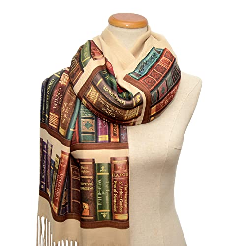 Bookshelf Scarf. Literary Shawl with the famous books' titles, Bookish Gift, Literary Gift, Book Lover Scarf, Librarian gift.