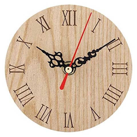 Yuehao Classic Wooden Hanging Wall Clock, Battery Operated with Silent Movement, Analog Clock Display Decor, for Office, Study, Bedroom, Room, Hotel, Club, Hotel, etc.(12) Cover