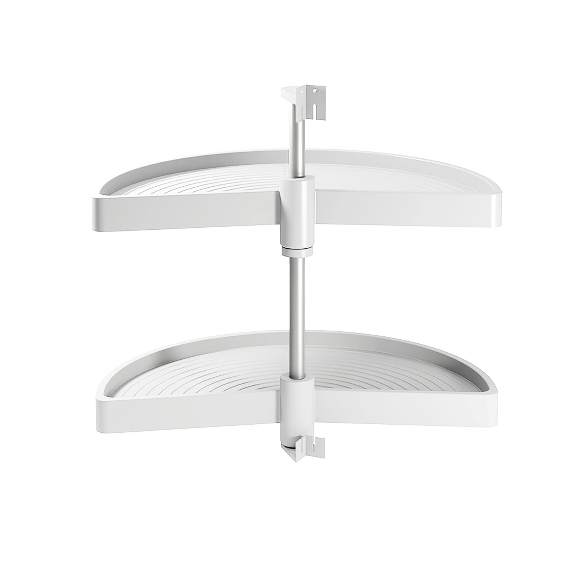 Gedotec Halbkreis-Schwenkbeschlag Küche Drehbeschlag Tablarboden für Eckschrank | Drehteller für Unter-Schrank | 900 x 550 mm | 1 Komplett-Set mit Schwenk-Böden aus Polyamid