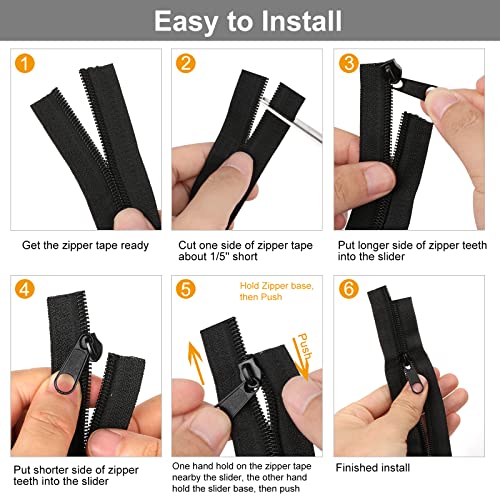 5Yards Bulk Zipper, #5 Zippers For Sewing, Black Nylon Coil Zipper By The Yards, Replacement Sewing Zipper With 20Pcs Zipper Sliders For Diy Sewing Craft Bags By Minired (#5 Black) #TOP4
