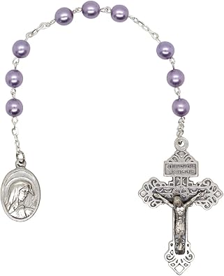 VILLAGE GIFT IMPORTERS Saint Peregrine Chaplet | Round Lavender Beads | Patron Saint of Cancer Patients | Powerful Catholic Prayer for Comfort and Peace | Made in Italy