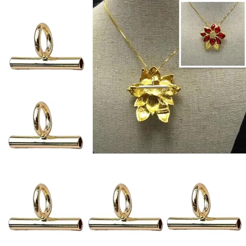Image of PURPLELILY Convertible Necklace and Brooch Adapter Pin to Pendant Converters Jewelry Accessories Alloy Material for Brooch Necklace, 13mm, Metal, Silver