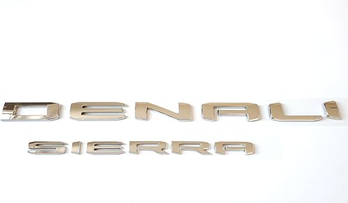 Miniatura 4 de Juego de 2 emblemas de Sierra Denali 2019-2025 para portón trasero con placa de identificación 3D de repuesto para Sierra 1500 2500HD 3500HD Denali