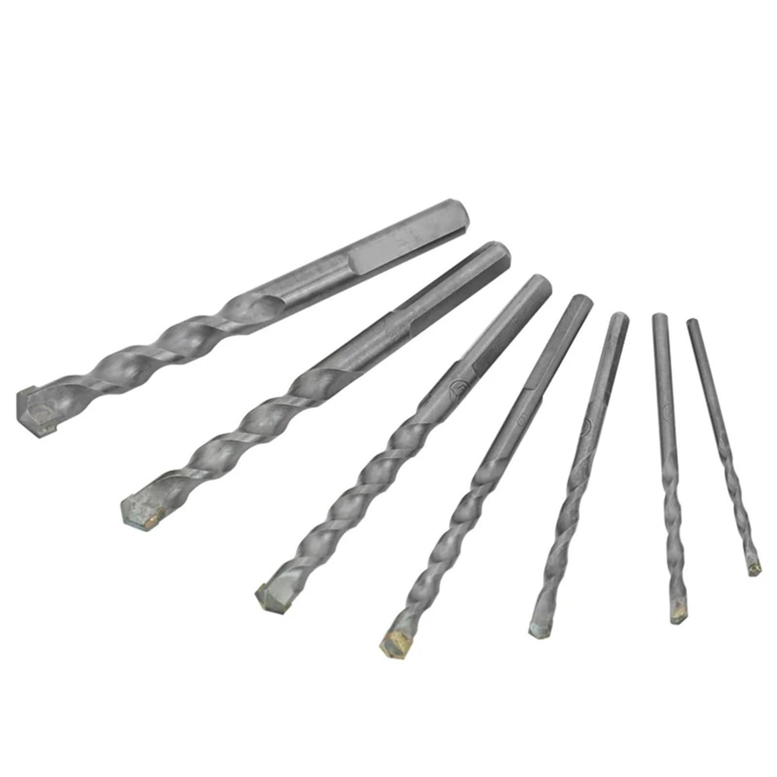 Hand Drill Bit Triangle Handle Tungsten Steel Drilling Concrete Impact Drill Bit 5Pcs(16mm)