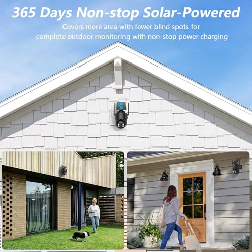 GALAYOU 2K Security Cameras Wireless Outdoor-360° PTZ Cameras for Home Security with Solar Panel/Battery Powered, Night Vision, Two-Way Audio, PIR Sensor, Works with Alexa, R1 4P Black (2.4Ghz Only) - Image 5