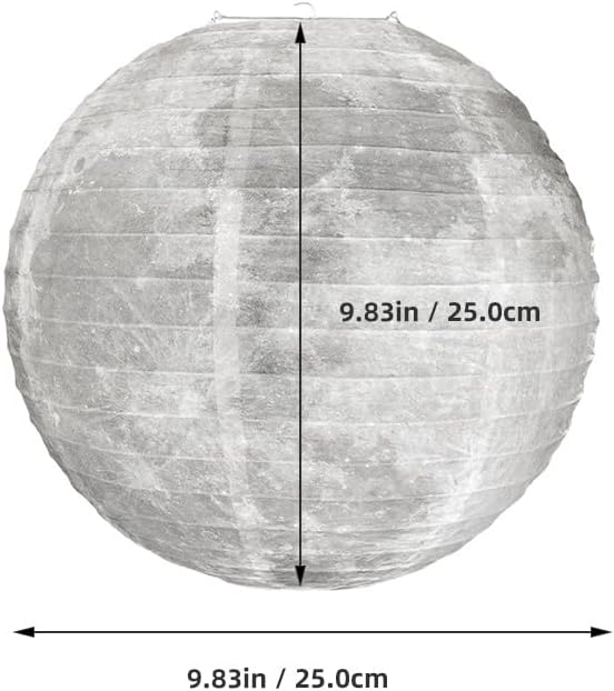 FAVOMOTO 2Pcs Moon Paper Lanterns Space Themed Hanging Lanterns for Birthday Parties Lightweight Paper Decor for Indoor Outdoor Celebrations for Room and Classroom Decoration