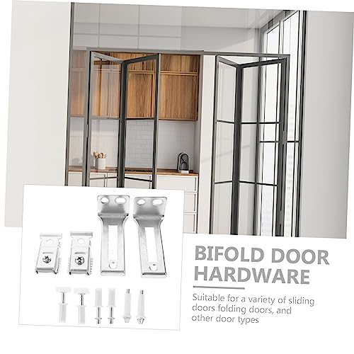 Kit de herrajes para puerta corrediza bi plegable con guía inferior de reemplazo miniatura 2