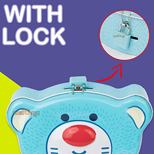 Image of Zest 4 Toyz Money Bank for Kids Metal Piggy Bank with Lock N Key Money Saving Box Gullak Money Box Coin Bank Kids Cash Box Return Gifts