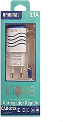 H Maston Carregador Rápido 3.1 a V.8 Inova Azul, Moderno, 2 em 1 USB, Compatível com Android e Iphone