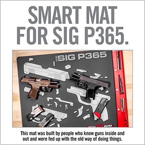 Real Avid Gun Cleaning Mat for Sig Sauer P365 & P365XL with Magnetic Organizer Parts Tray - 19x16 | Workbench Mat for SIG P365 Pistol Cleaning, Gun Cleaning Pad with Red Tray for P365 Accessories - Thumbnail 2