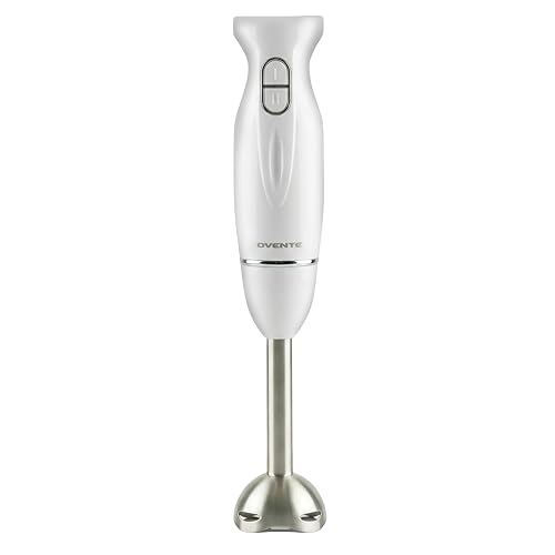 OVENTE Electric Corded Hand Blender 300W 2 Mixing Speeds White HS560W