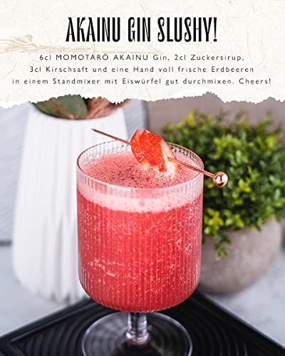 Momotarō Gin Akainu mit japanischen Botanicals: Yamazakura Kirsche, Erdbeere, Yuzu, 42% vol. (1 x 0.5 l) Vegan - Ideal… – Bild 7