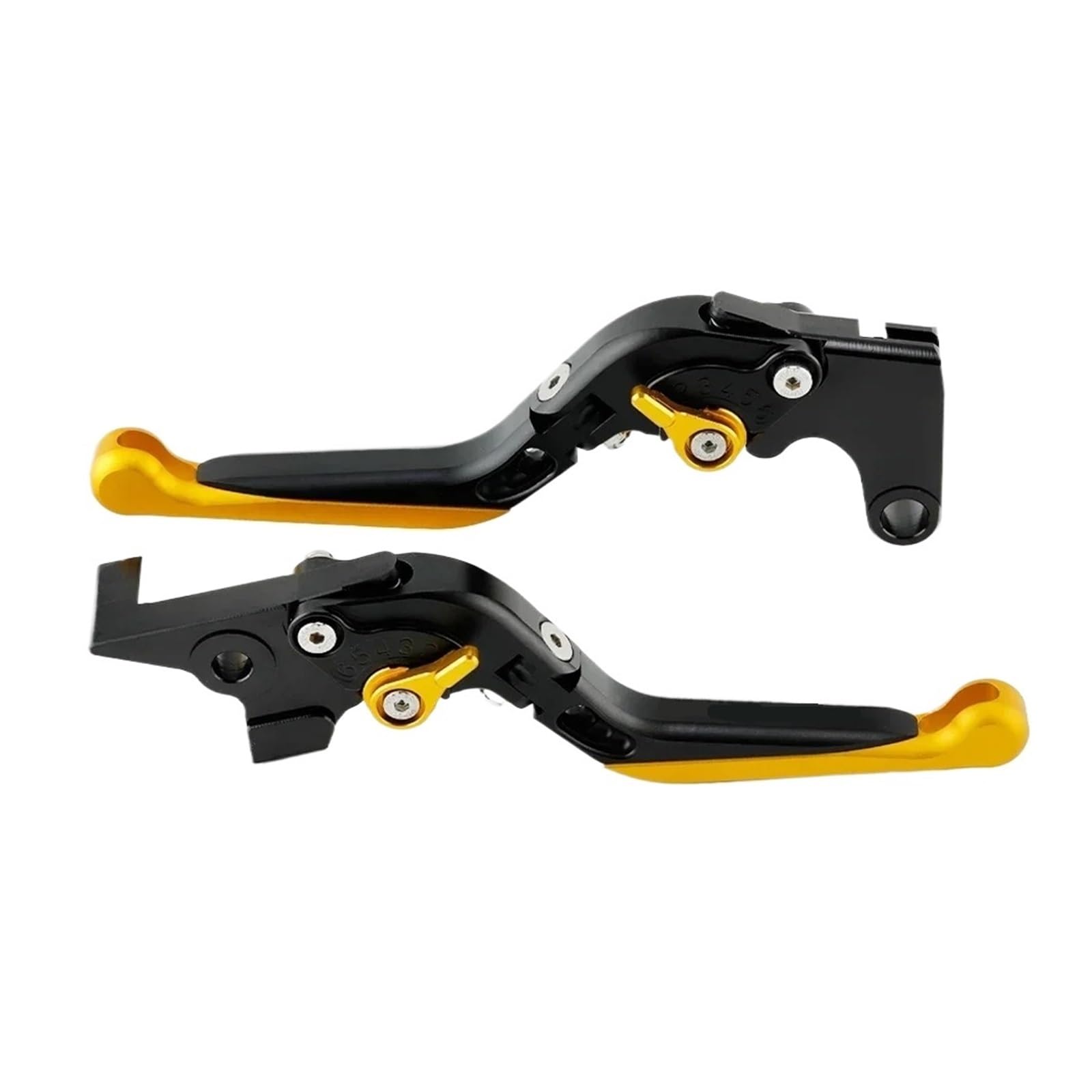Ragpukmuan Black Gold Motorbike Hand Brake For Fjr1300 For Yzf1000r Thundercat Fjr 1300 Yzf 1000R Motorcycle Adjustable Folding Handles Brake Clutch Levers Parking Tool(Black Gold)