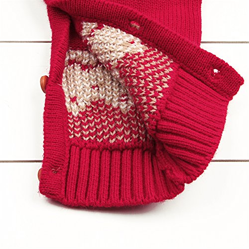 mimixiong Baby Christmas Sweater Toddler Reindeer Outfit Sleeveless Red Clothes4