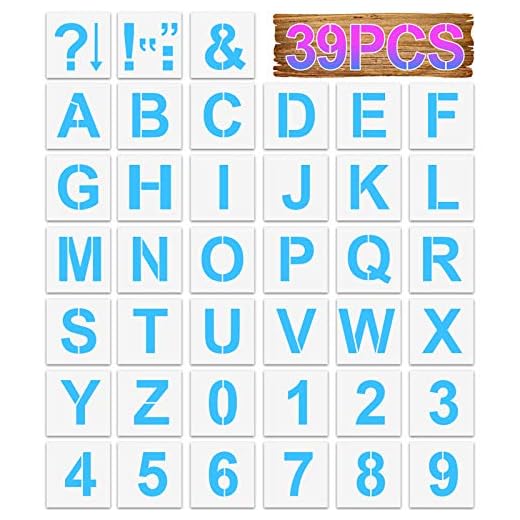39 st bokstäver nummer schabloner ihåliga återanvändbara alfabet schabloner nummer mall för gör-det-själv hantverk målning skriva lärande nyår (3 tum)