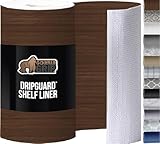 GORILLA GRIP DripGuard Drawer and Shelf Liner for Cabinet, Slip Resistant Non Adhesive Protection for Kitchen, BPA Free Smooth Surface Plastic Liners for Cabinets, Bathroom Drawers, 12x240 Inch, Wood
