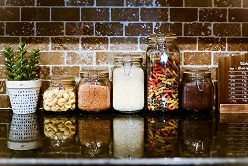Image of 500 ml Glass Jars with Airtight Lids Wide Mouth Storage Jars With Buckle Lid for Preserving Decorating Canning Jar Dry Food Storage Pasta Spice Beans Flour Set of 4