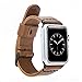 Produktbild Solo Pelle Apple Watch Series 1/2 / 3"Watch Leder Armband Uhrenband + Uhrenadapter Connector ohne Schrauben Ersatzband Strap (42 mm Cognac Braun/Schwarzer Connector + Schwarze Naht) Handmade