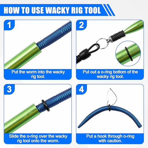 Kit de Anzuelos Wacky Rig AGOOL para Pesca de Black Bass, 70 Piezas con Anzuelos Wacky, O-Rings, Herramienta y Caja de Tackle miniatura 4