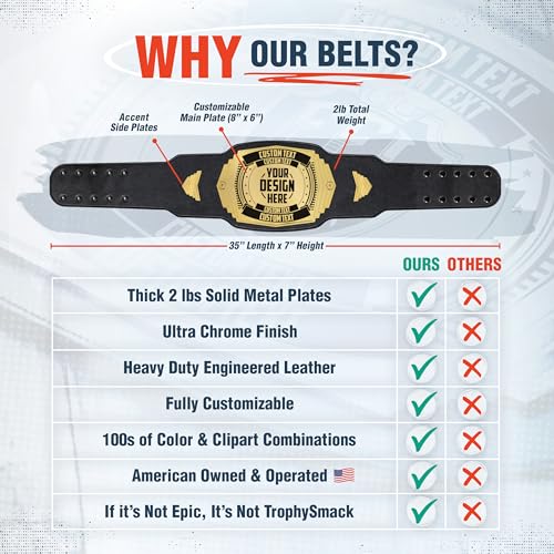 Image of TrophySmack Ultimate 2lb Custom Championship Trophy Belt, Youth Sized