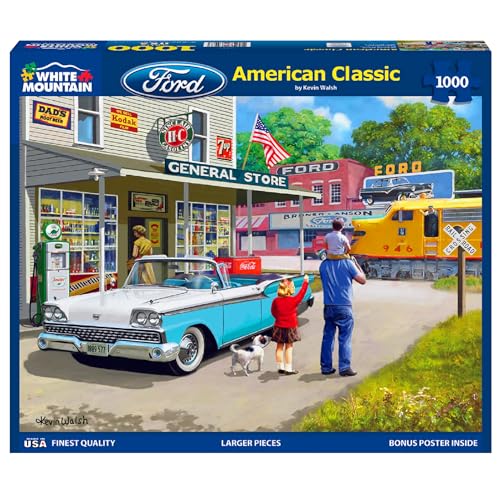 Rompecabezas White Mountain de 1000 piezas: Coche clásico estadounidense (Ford), piezas grandes, regalo para adultos y familia, 24" x 30" miniatura 1