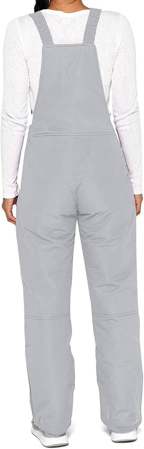 Thermal Waterproof Snow Bibs Women, Insulated Windproof Ski Overalls with Adjustable Straps Winter Snowboarding Pants