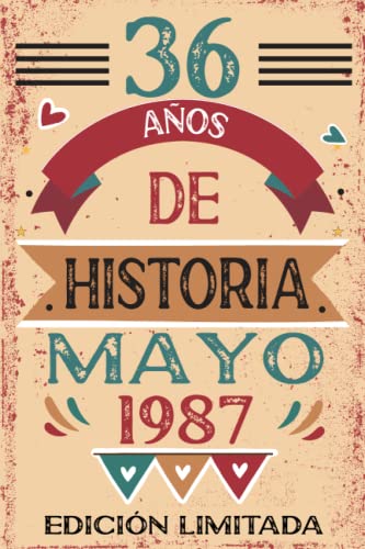 36 Años De Historia Mayo 1987: Libro de visitas, cuaderno, 110 páginas de felicitaciones, idea de regalo, regalo Para la esposa, novia, mujer, La madre