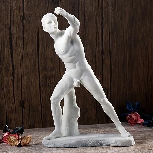 Estatua de gladiador Borghese de resina, 11 pulgadas miniatura 7