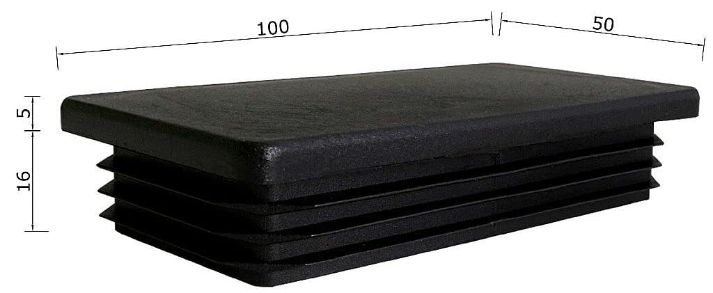 TIBU Zatyczki lamelowe prostokątne zaślepki do rur, zaślepki do rur, osłona, prostokątne, 30 sztuk, rury prostokątne, 100 x 50 x 2 mm