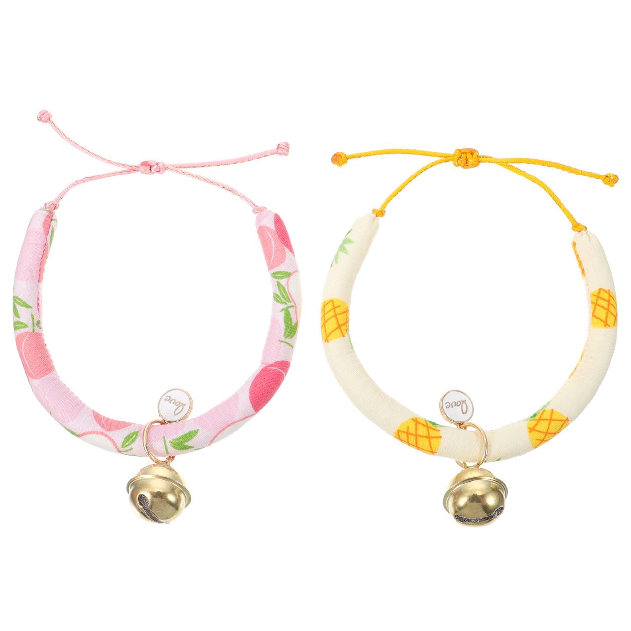 Kisangel 6piezas Collar Ajustable para Mascotas Diseño De Conejo y Patrón De Frutas Collar De Seguridad para Gatos y Conejos Llamador Estilo Chic y Atractivos