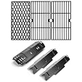 Utheer Grill Replacement Parts for Dyna-Glo DGF371CRP-D DGH373CRP-D 3 Burner Gas Grill, Cast Iron Grill Grates & Porcelain Steel Heat Plates, Heavy Duty Dyna-Glo Grill Accessories