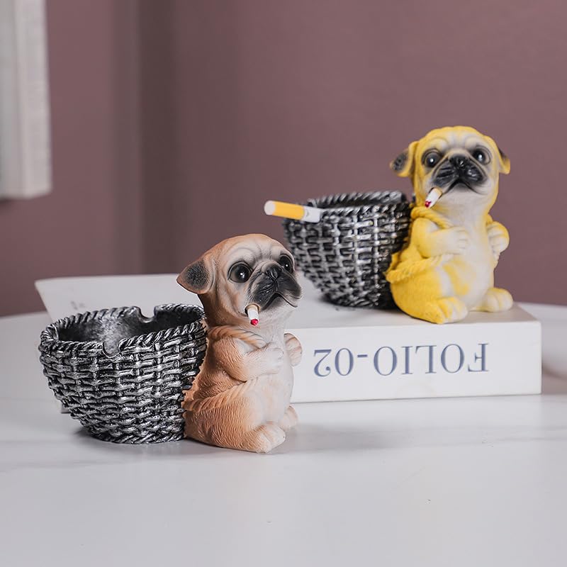 Amazon.co.jp: 灰皿 パグ ブルドック 工事 犬 キャラクター テーブル用