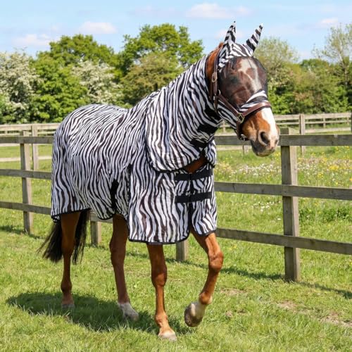 Zebra Print Lightweight Summer Fly Mesh Rug for Horse and Pony (63)