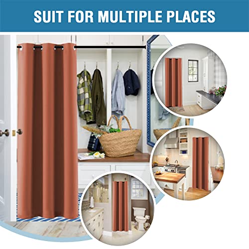 Image of H.VERSAILTEX Doorway Curtain Blackout Closet Door Curtain Room Divider Window Treatment Curtain for Bedroom Thermal Insulated Privacy Drape Soundproof Grommet, 42 x 80 inches, 1 Panel, Orange