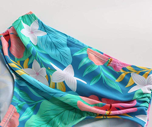 Image of Girls Two Piece Bikini Swimsuits Hawaiian Floral Bathing Suit for Kids Summer Beach Swimwear Set 3-16 Years