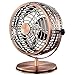 Woodpike Wentylator biurkowy USB retro przenośny 20 cm 2 prędkości cicha praca oscylujący pulpit / stolik nocny vintage wentylator idealny do domu i biura, miedź