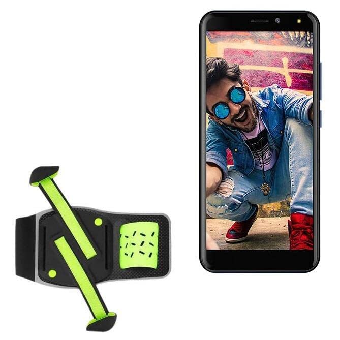 BoxWave Holster Compatible with Yezz LIV1 - FlexSport Armband, Adjustable Armband for Workout and Running - Stark Green