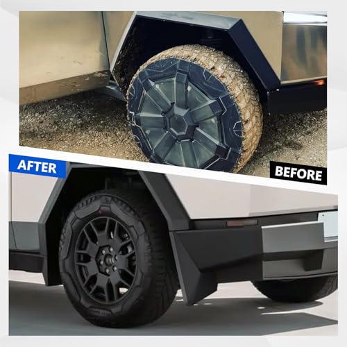 Image of BarBaren for Tesla Cybertruck Mud Flaps 2024, 4 PCS Splash Fender Compatible with Cybertruck Accessories 2024+, PP+TPO Mud Guards Front & Rear Tire All Weather Vehicle Sediment Protection