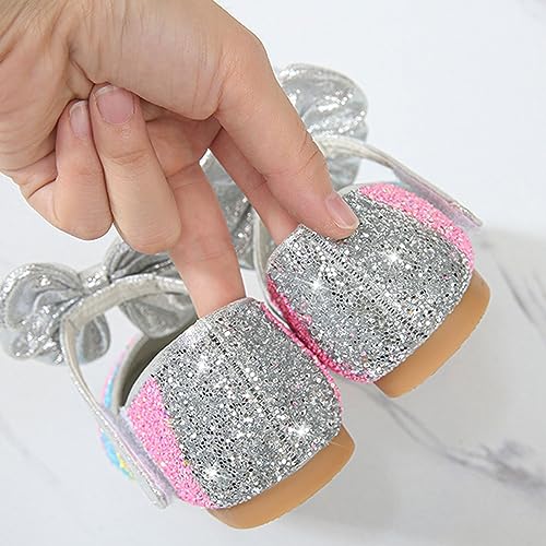 Kids Shoes Slides Girls Baby Shoes Sequin Rhinestone Bow Sandals Dancing Shoes Infant Pearl Baby Girl Sandals Shoes2
