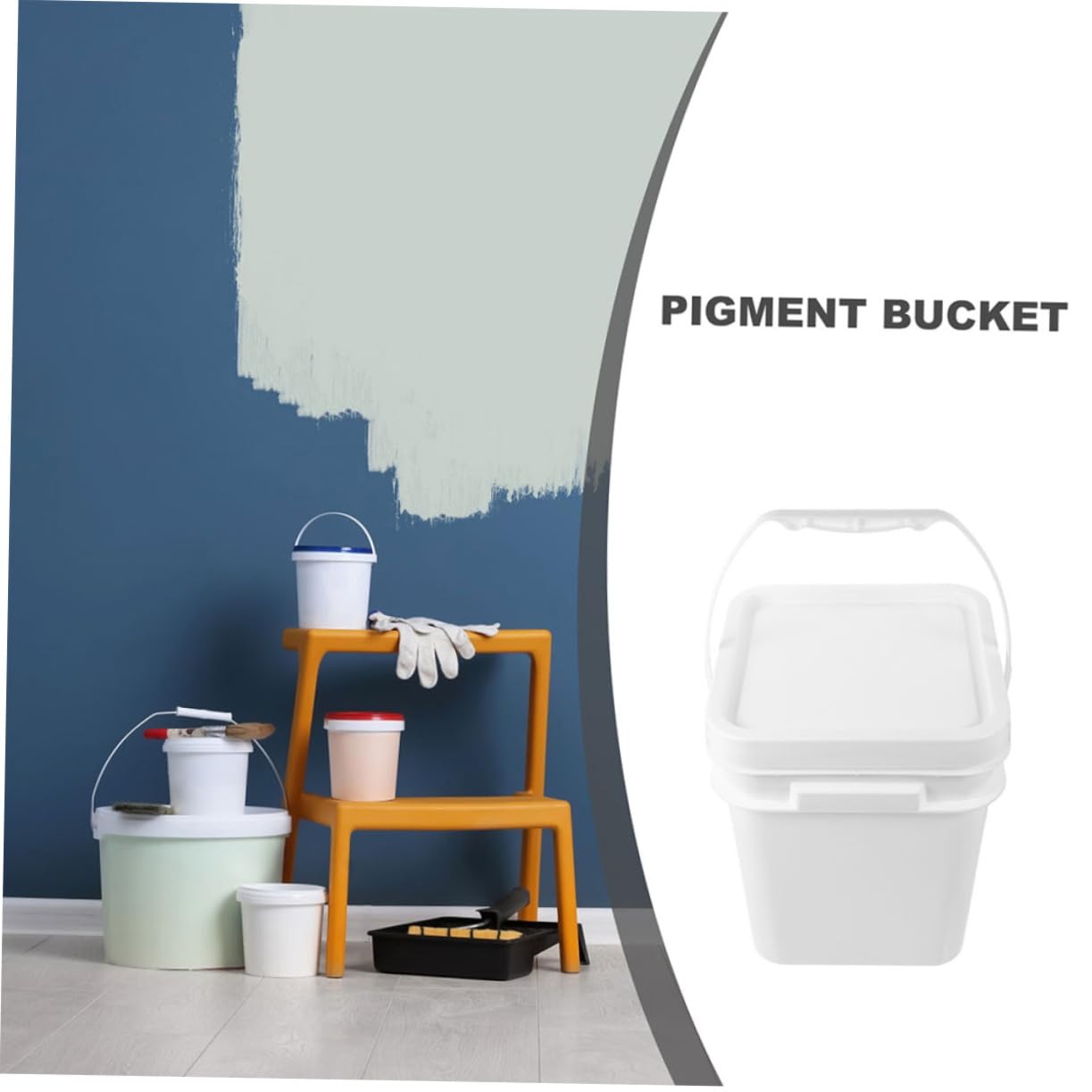2piezas Cubo De Multifuncional Tapa Bucket De Almacenamiento para y Contenedor Práctico para