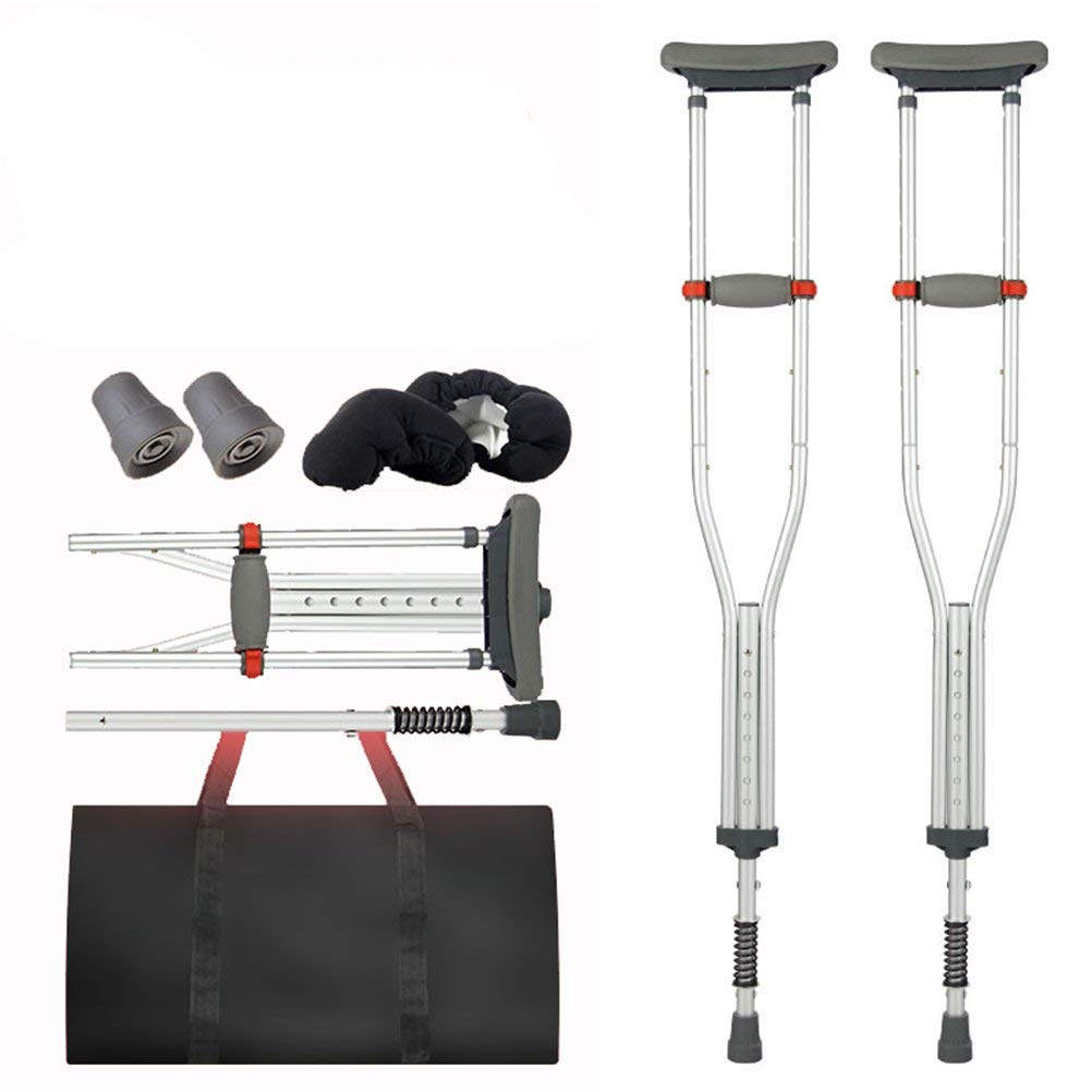 MU Ascellare Stampelle in Alluminio Leggero Pieghevole Assorbimento Di Scossa Stampella Medico Accessori Mobilità per Disabili, Shockabsorptionstyle,D
