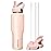 SENDESTAR 32oz Stainless Steel Water Bottle(Cold for 48 Hrs, Hot for 24 Hrs),Double Wall Vacuum Insulated Bottle with Straw Lid, Spout Lid and Flex Cap, Fit in Any Car Cup Holder,Laser Pink