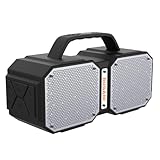 BUGANI Bluetooth Speaker, Shock Portable Bluetooth Speaker, Bluetooth 5.3, Waterproof, Wireless Speakers, 60W Super Power, Outdoor Speaker, Black(New Model)