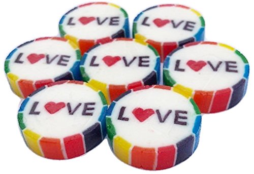 100 Rainbow Pride Sweets met LIEFDE in het midden in Watermeloen Smaak Rood Hart - Afbeelding 7