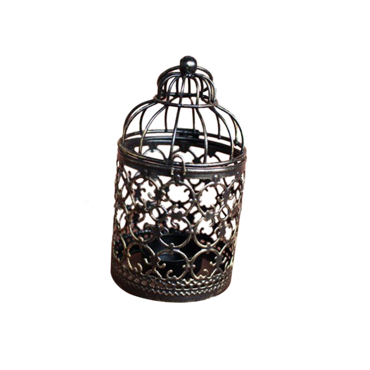 Cabilock Candelabrum European Candle Holder Bird Cage Decorative Metal Hollow Candlestick Tea Light Candle Holders Wedding Decoration Tealight Candle Holder Retro Decor Home Decor Household