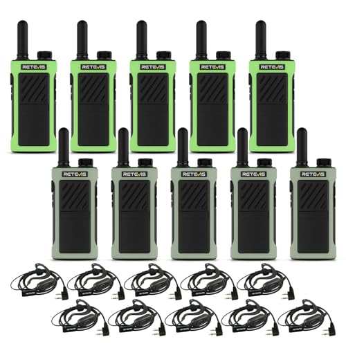 Retevis RB66P 1.5 Hours Fast Charging Walkie Talkies for Adults,2 Way Radio with Earpiece,1500mAh Large Battery,USB-C Charging,Two Way Radio Long Range for Warehouse Logistics Event Planning(10 Pack)