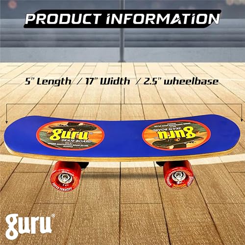 Image of GURU Skateboard, Wooden Non-Slip Skateboard for Kids, Adult, Casterboard /Skate Board /Hoverboard /Longboard for Beginners, Learners, Training Purpose for All Age Group