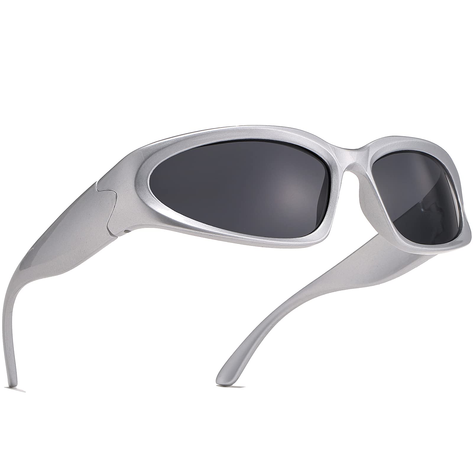 AIEYEZO Sportowe okulary przeciwsłoneczne dla mężczyzn i kobiet, modne, owalne, grube oprawki, okulary przeciwsłoneczne, stylowe sportowe abażury