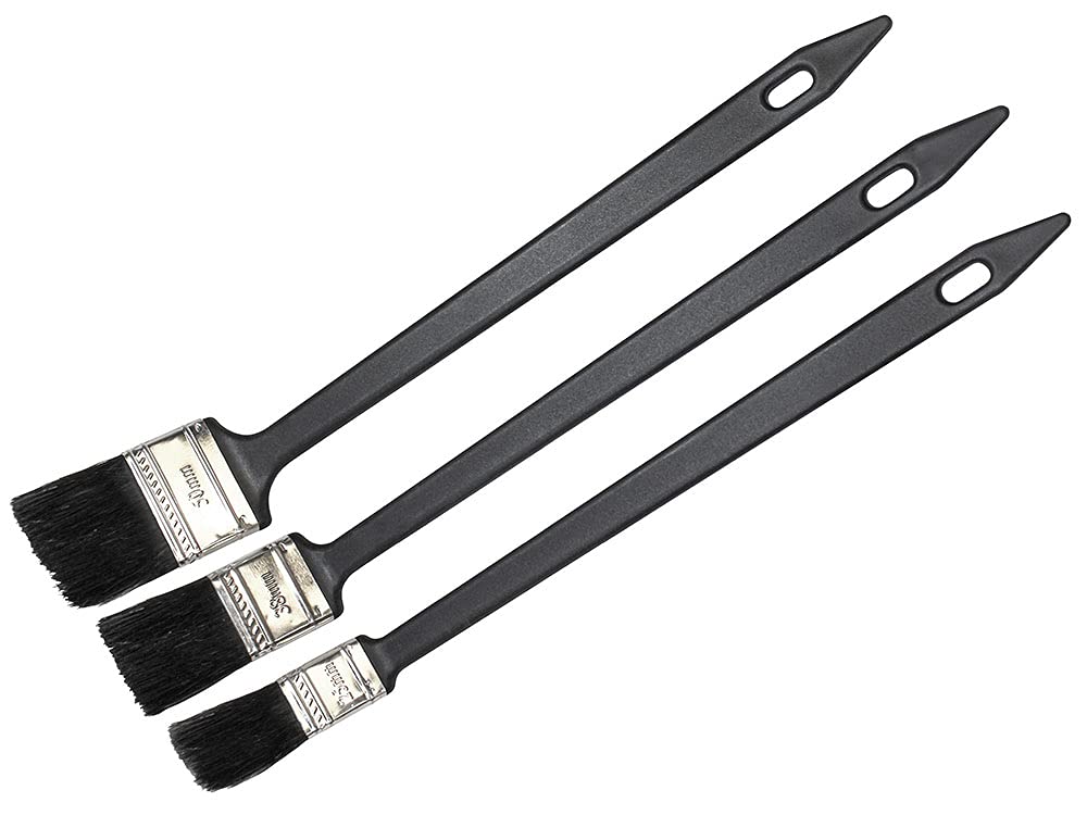 Faithfull 3 Piece Long Handle Angled Radiator Brush Set 25mm 38mm 50mm FAIPBRAD3
